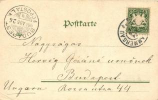 1900 Oberammergau; Passionsspiel, Bertha Wolf und ihr Wohnhaus, Gasthof zum Thurm / the apartment of...