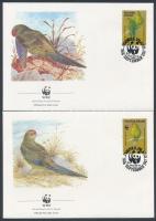 WWF papagájok sor 4 FDC WWF parrots set on 4 FDC