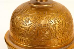 Virágmotívummal gazdagon díszített bronz csengő, m: 12 cm /
bell