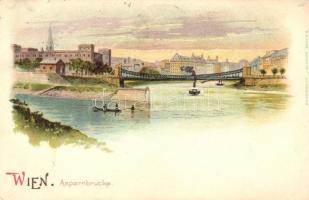 1899 Vienna, Wien; Aspernbrücke / bridge, litho