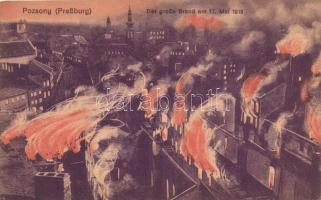 Pozsony, Pressburg; der grosse Brand am 17. Mai 1913; Verlag Kaufmann Benedek / great fire