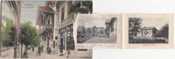 Csízfürdő, Horváth nyaraló, Szoyka Pál üzlete, bazár / villa, shop, bazaar; leporellocard
