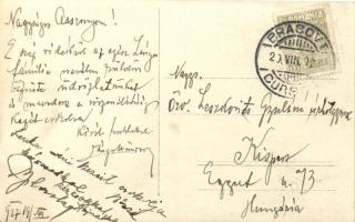 1927 Brassó, Ferenc József tér, Gazeta Transilvaniei szerkesztőség, üzletek / main square, shops, ph...