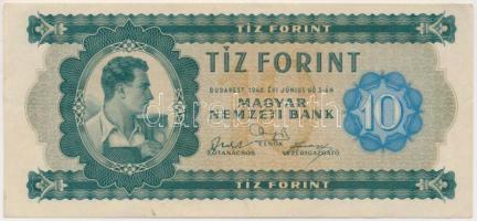 1946. 10Ft T:I-,II (hajtatlan) Hungary 1946. 10 Forint C:AU,XF (undolded) Adamo F1