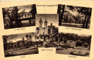 3 db RÉGI magyar városképes lap: Harkányfürdő (2 db), Hatvan