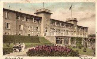 Hévízgyógyfürdő - 3 db RÉGI magyar városképes lap: strand, Postás üdülő, Tisztviselők háza