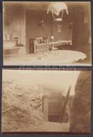 cca 1914-1918 Katonai fotók, tiszti fedezék lejárata és berendezése, 2 db fénykép, 9x12 cm