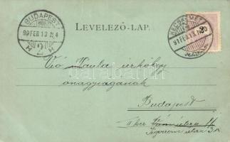 Kecskemét - 2 db régi városképes lap, egyik 1899-ből, hibás bélyegző