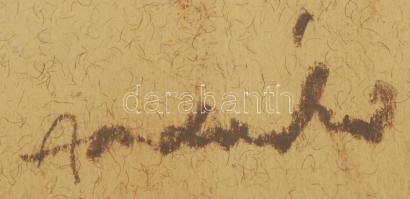 Andráskó István (1930-):Női félakt. Szén, papír, jelzett, 33×26 cm