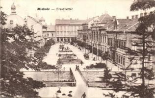 Miskolc - 2 db régi magyar városképes lap: Szabadság tér, Erzsébet tér