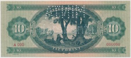 1947. 10Ft "A000 - 000000" sorozat és sorszámmal illetve "MINTA" perforációval T...
