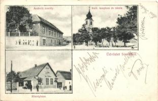 Sóskút, Andretti kastély, Katolikus templom és iskola, községháza, Weidlinger Miksa kiadása