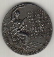 1948. London/Olimpia plakett T:2 eredeti díszdobozban