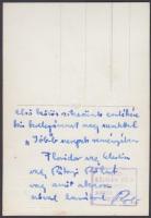 cca 1950 Rátonyi Róbert színész dedikált fotólapja, Kálmán Béla műterméből, 12,5x9 cm