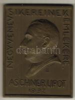 1932. Aschner Lipót - Judaika szögletes Br plakett. Szign:G.A. T:2