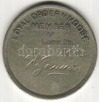 cca 1950. Szabadkőműves tagsági érem, páholy számmal Ag T:2