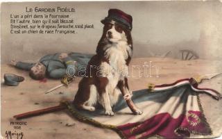 Gardien Fidele / Faithful Guard, French battlefield, dog, flag s: Morinet (EM)