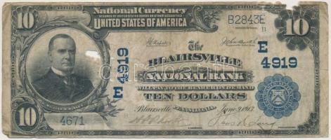 Amerikai Egyesült Államok/Pennsylvania/Blairsville Nemzeti Bank 1902. 10$ "William McKinley" T:III-,IV USA/Pennsylvania/Blairsville National Bank 1902. 10 Dollar "William McKinley" C:VG,G Hessler-Chambliss 2006. 462.p