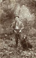 1909 Adlitzgraben, hunter with his dog photo (b)