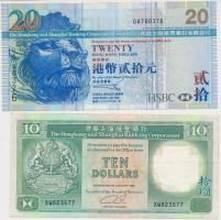Hong Kong 1992. 10$ + 2003. 20$ T:II,I- Hong Kong 1992. 10 Dollars + 2003. 20 Dollars C:XF,AU Krause 191,207