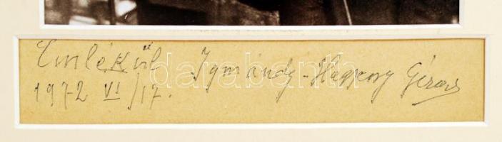 vitéz Igmándy-Hegyessy Géza testőr altábornagy, a testőrség parancsnoka fényképe, saját kezű aláírás...