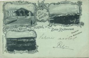 1899 Nabrezina, Nabresina; Bahn-Restaurant, Viadukt / railroad restaurant, viaduct; floral