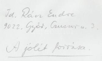 cca 1960 Id. Rácz Endre (1912-1996): A jólét forrása, aláírt vintage fotóművészeti alkotás, 18x24 cm