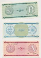 Kuba 1985. 3P "A" + 5P "B" + 5P "C" T:I,II Cuba 1985. 3 Pesos "A" + 5 Pesos "B" + 5 Pesos "C" C:UNC,XF Krause FX2,FX7,FX13