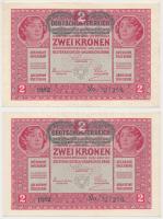 1917. 2K "Deutschösterreich" felülbélyegzéssel, sorszámkövetők (2x) T:I
Adamo K6B