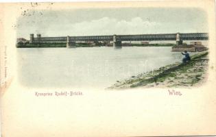 1899 Vienna, Wien; Kronprinz Rudolf-Brücke / bridge (EK)