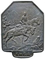 Osztrák-Magyar Monarchia ~1915. "Lovas Géppuskás Osztag" cink sapkajelvény  "BR. SCHNEIDER WIEN 5" gyártói jelzéssel (40x31mm) T:2 Austro-Hungarian Monarchy ~1915. "K.M.G.A. (Cavalry Machine Gun Division" zinc cap badge with makers mark "BR. SCHNEIDER WIEN 5" (40x31mm) C:XF