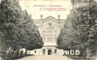 Kismarton, Eisenstadt; Császári és királyi katonai alreáliskola, kiadja Deutsch Lipót / military school (fa)
