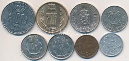 Luxemburg 1946-1986. 25c-20Fr (8klf) T:2- Luxembourg 1946-1986. 25 Centimes - 20 Francs (8xdiff) C:VF Krause KM#45,45a.1,55,51,57,58,59,46.2