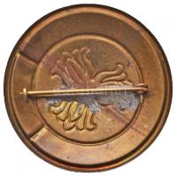 ~1935. "Csepeli Papírgyár facsiszoló üzemének jelvénye" festett réz jelvény (40mm) T:2-
Hu...