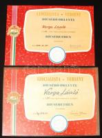 1978 2 db munkásőr oklevél