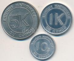 Kongói Demokratikus Köztársaság 1967. 10s + 1L + 5M T:2 Democratic Republic of the Congo 1967. 10 Sengis + 1 Likuta + 5 Makuta C:XF Krause KM#7,8,9