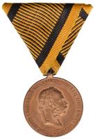 1873. december 2. "Hadiérem" I.Ferenc József Br katonai érdemérem mellszalaggal T:1-,2 Hungary 1873. december 2. "Military Medal" Franz Joseph I Br with ribbon C:AU,XF NMK 231.