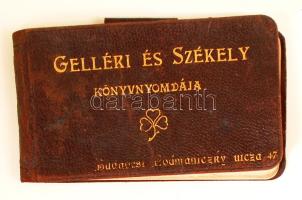 cca 1900 Gelléri és Székely könyvnyomda bőr mini notesz