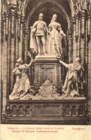 Budapest V. Országház, I Ferenc József és Erzsébet királyné szoborcsoport (ázott / wet damage)