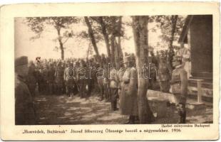 "Honvédek, Bajtársak" József főherceg beszél a négyesekhez / WWI military