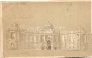 Vienna, Wien; Hofburg palace, hold to light Franz Joseph litho