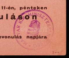 1938 Igazolvány a kassai bevonuláson való részvételhez / ID for the entry of the Hungarian troops to...