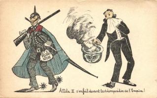 K.u.K. humorous military card (small tear)