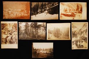 cca 1914-1916 Képes frontnapló az I. világháborúból. 42 db feliratozott fotó elsősorban a keleti frontról, sok érdekességgel. Kórházi tábor, vonulások, főtisztek, harctéri események, hátoldalt kommentárokkal / WW. I. field diary in pictures from the Eastern front