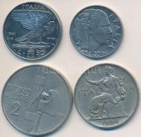 Olaszország 1924R 1L + 2L + 1941R 20c + 50c T:2,2- Italy 1924R 1 Lira + 2 Lire + 1941R 20 Centesimi + 50 Centesimi C:XF,VF Krause KM#62,63,75b,76b