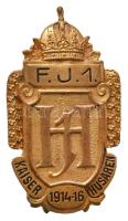 Osztrák-Magyar Monarchia ~1914-1916. "1. Császár Huszárezred" aranyozott fém sapkajelvény (39x22mm) T:2 Austrian-Hungarian Monarchy ~1914-1916. "1st Emperor Husaren-Regiment" gold plated metal cap badge (39x22mm) C:XF