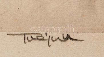 Olvashatatlan jelzéssel: Szabó Károly. Rézkarc, karton, 35×27 cm