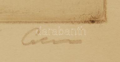 Olvashatatlan jelzéssel: Petrik Géza. Rézkarc, karton, 35×27 cm