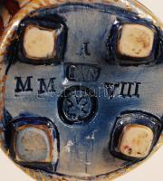 Bán Mariann (1946-): Babás dobozka, kézzel festett, jelzett, hibátlan, m:15 cm