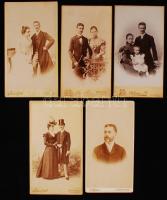cca 1870-1900 14 db nagyméretű, szép állapotú fotó különböző polgári családokról 13x21 cm
